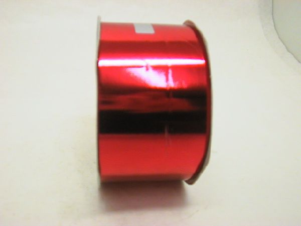 Kräuselband metallic, Ziehband ROT 01 Geschenkband 70mm 100m