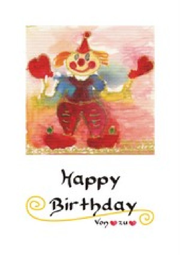 Maxikarten Geburtstag Clown Arthur