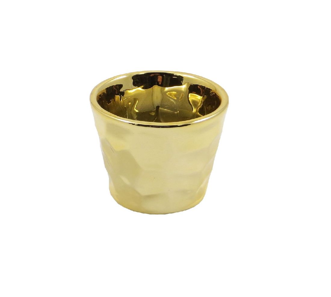 Keramik Topf Glamour GOLD-GLASIERT 8x6,5cm 59210