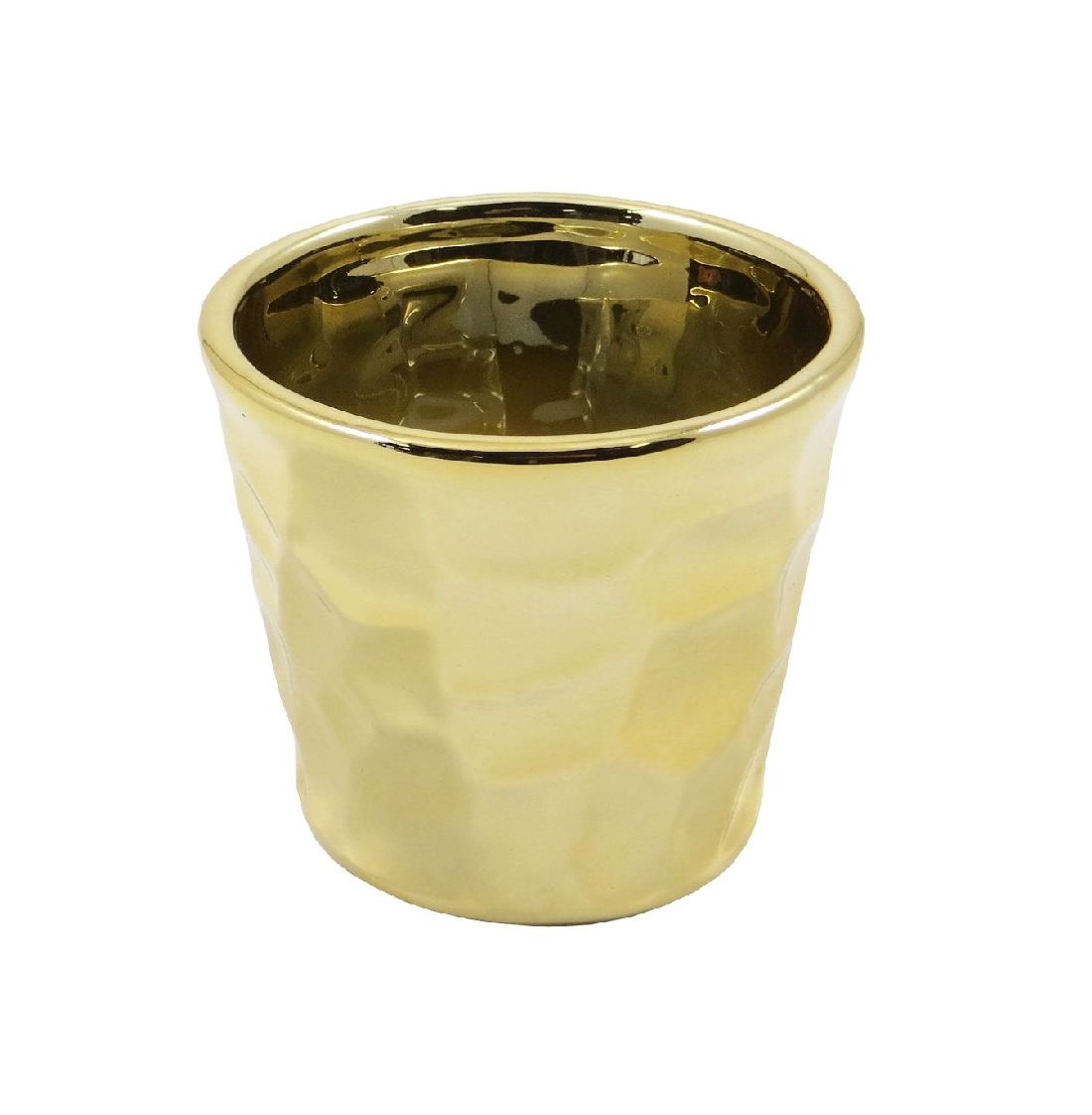 Keramik Topf Glamour GOLD-GLASIERT 10x9cm 59211